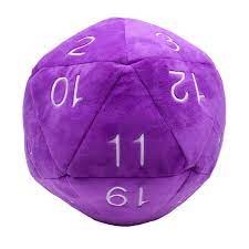 Jumbo D20 Novelty Dice Plush: Purple with White Numbering UPI 15475